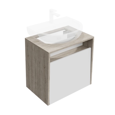 Тумба Pro/Про подвесная 1 ящик 60, белая глянцевая