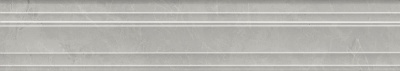 Бордюр Риальто серый светлый глянцевый обрезной 40x7,3x2,7