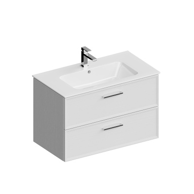 Тумба Piano Classic/Пиано Классик подвесная 85 см, 2 ящика, ясень белый матовый