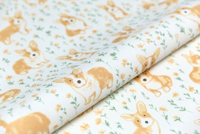 Обои виниловые на флизелиновой основе Уик-энд мотив, жёлто-зелёный корги