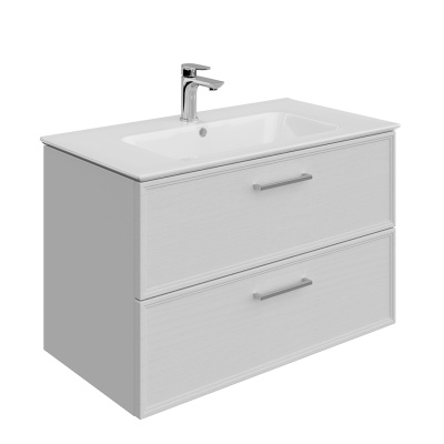 Тумба Piano Classic/Пиано Классик подвесная 85 см, 2 ящика, ясень белый матовый