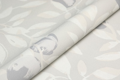 Обои виниловые на флизелиновой основе Шафран мотив, серый, апельсины